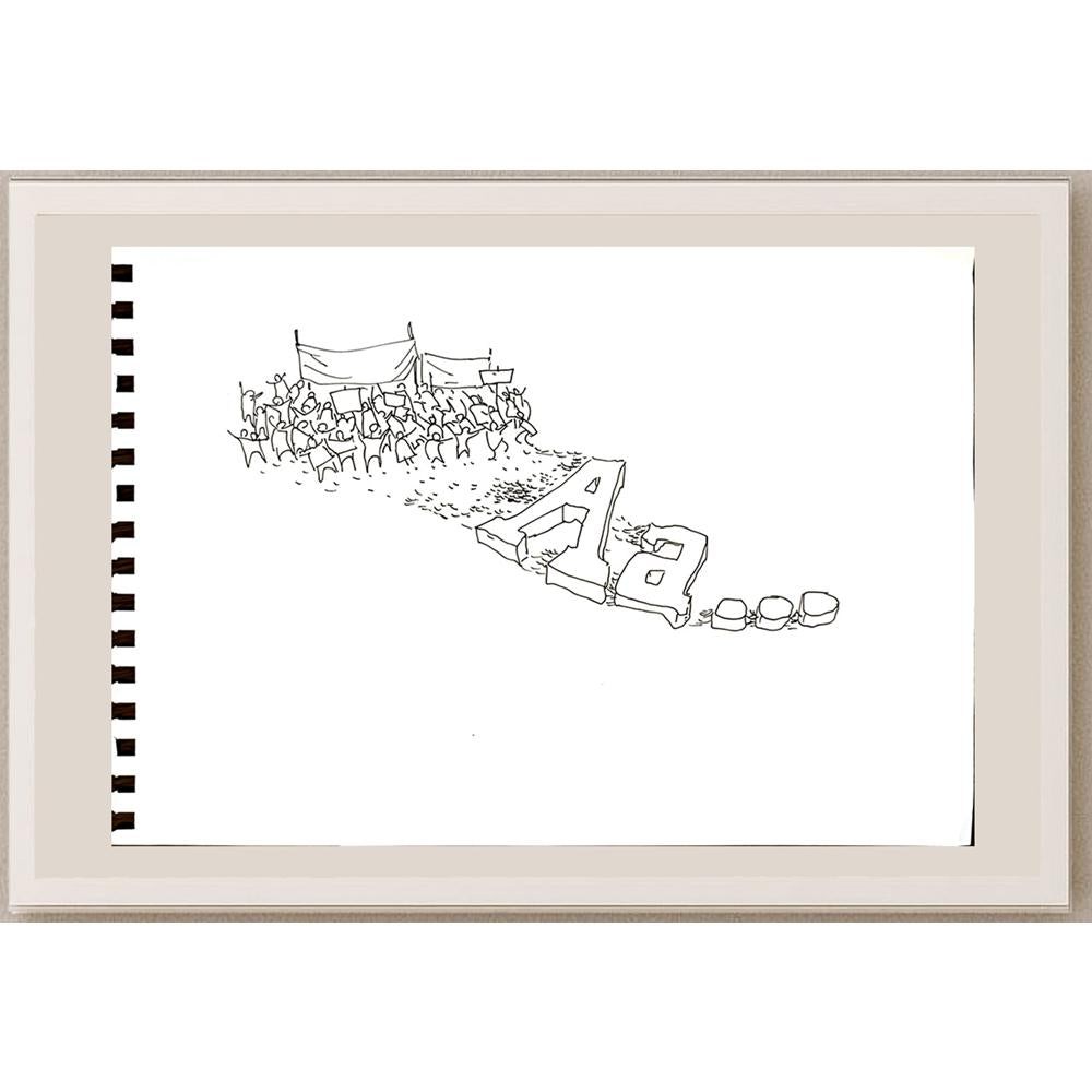 Derya Ülker 29x21cm Orijinal Karikatür BOD06669