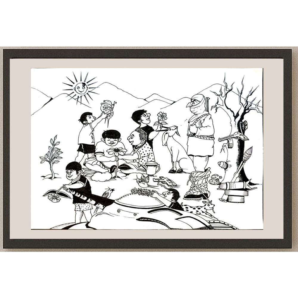 Santosh Paliwal 29x21cm Orijinal Karikatür BOD06682