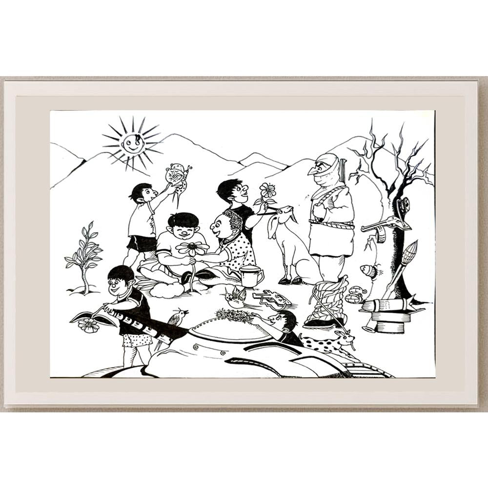 Santosh Paliwal 29x21cm Orijinal Karikatür BOD06682
