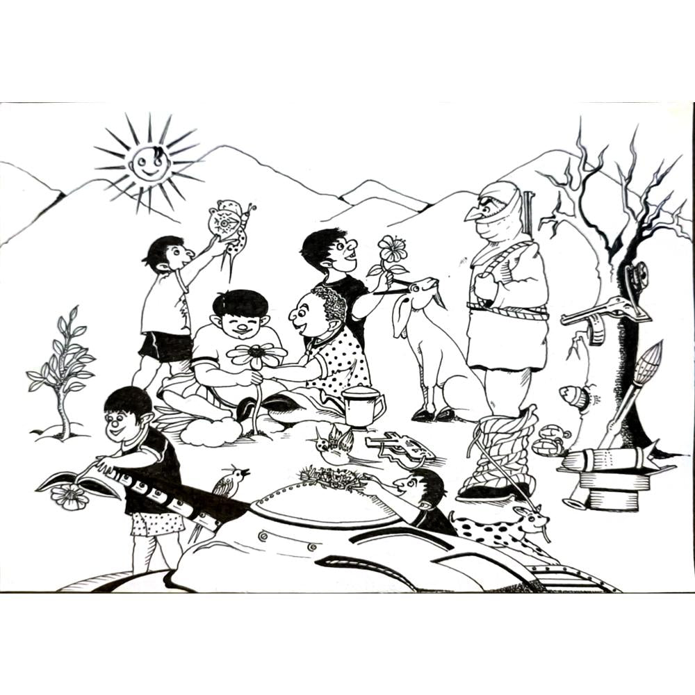 Santosh Paliwal 29x21cm Orijinal Karikatür BOD06682