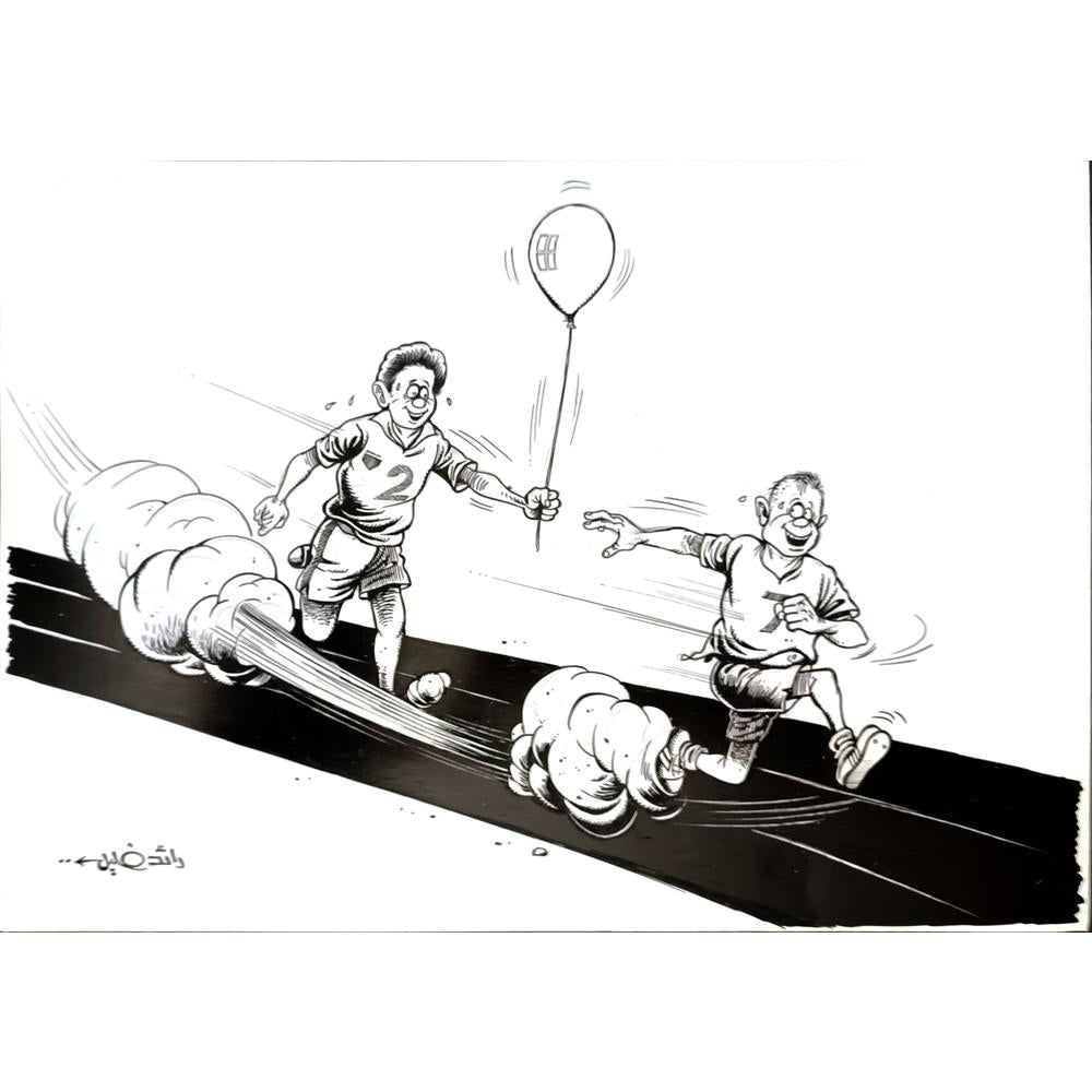Raed Khalil 29x21cm Orijinal Karikatür BOD06696
