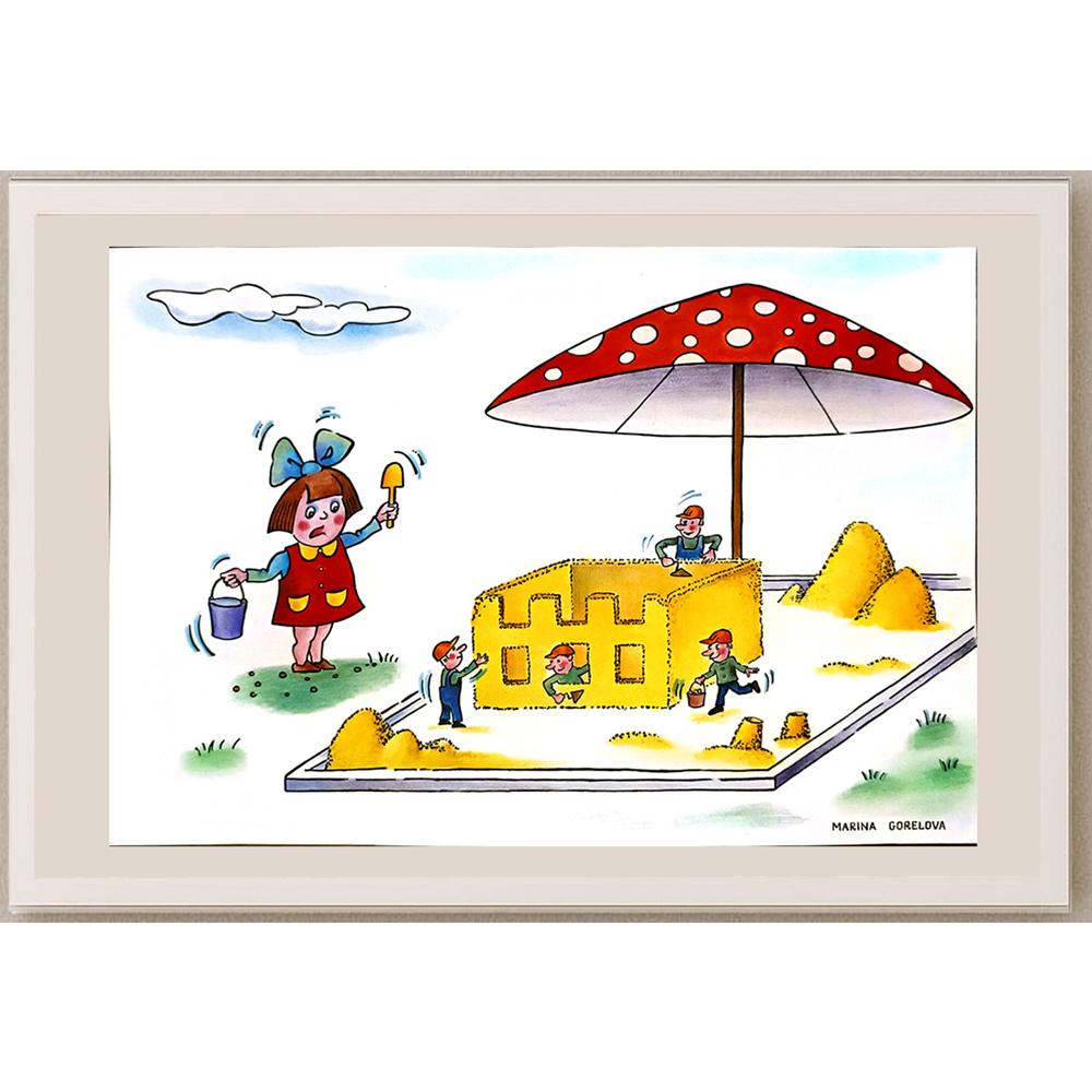 Marina Gorelova 29x21cm Orijinal Karikatür BOD06699