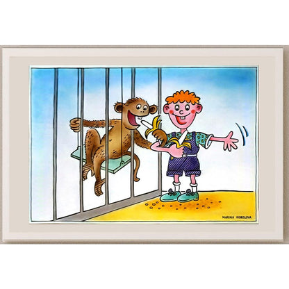 Marina Gorelova 29x21cm Orijinal Karikatür BOD06700
