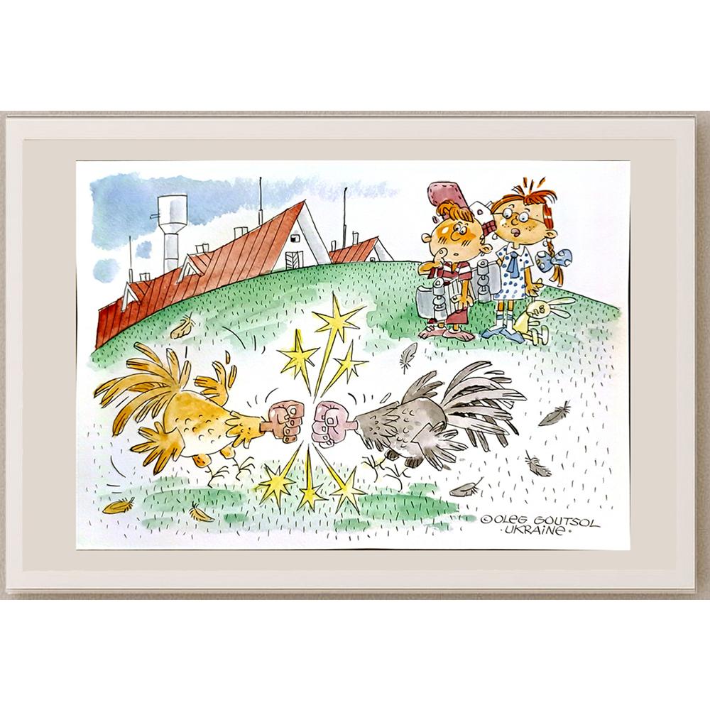 Oleg Goutsol 29x21cm Orijinal Karikatür BOD06702