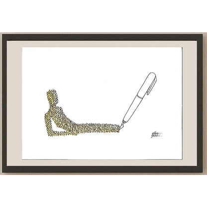 Hüseyin Üzüm 29x21cm Orijinal Karikatür BOD06706