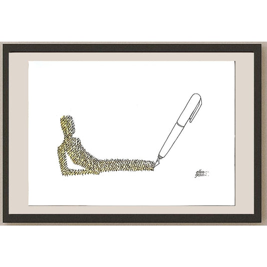 Hüseyin Üzüm 29x21cm Orijinal Karikatür BOD06706