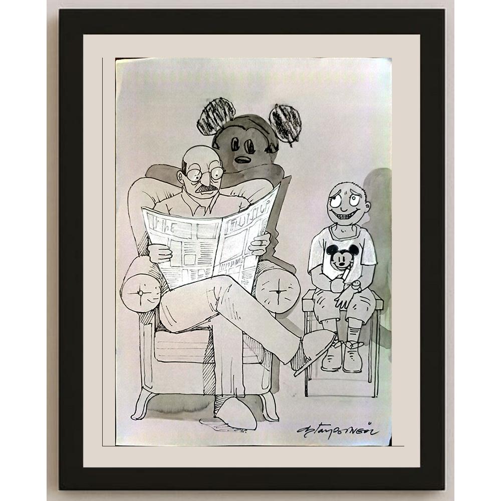 Oktay Bingöl 35x25cm Orijinal Karikatür BOD06708