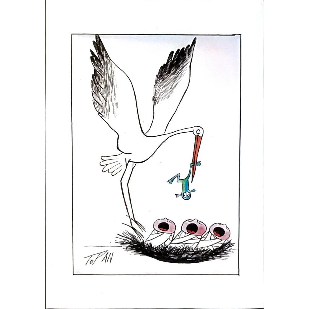 Cristian Topan 29x21cm Orijinal Karikatür BOD06719