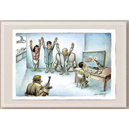 Guo Zhong 29x21cm Orijinal Karikatür BOD06726