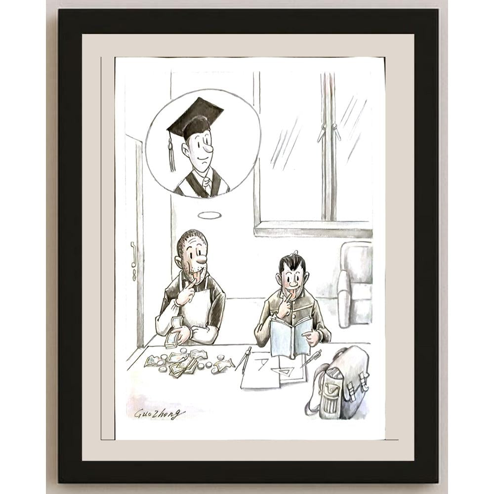 Guo Zhong 29x21cm Orijinal Karikatür BOD06727