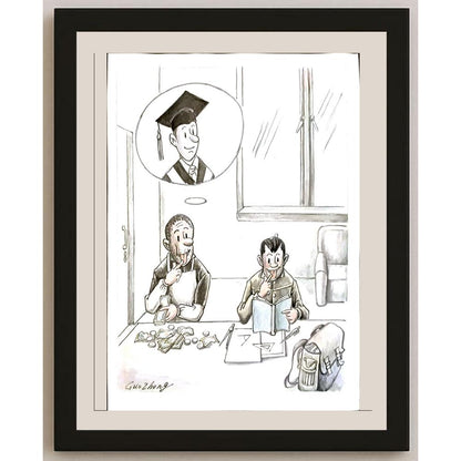 Guo Zhong 29x21cm Orijinal Karikatür BOD06727