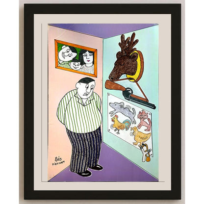 Nguyen Huu Due 29x21cm Orijinal Karikatür BOD06733