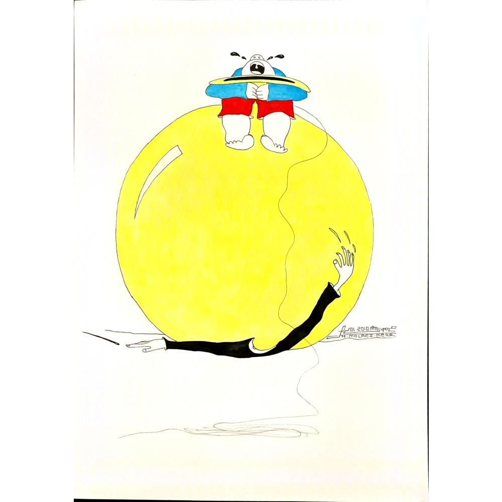 Hamed Molei Mehr 29x21cm Orijinal Karikatür BOD06738