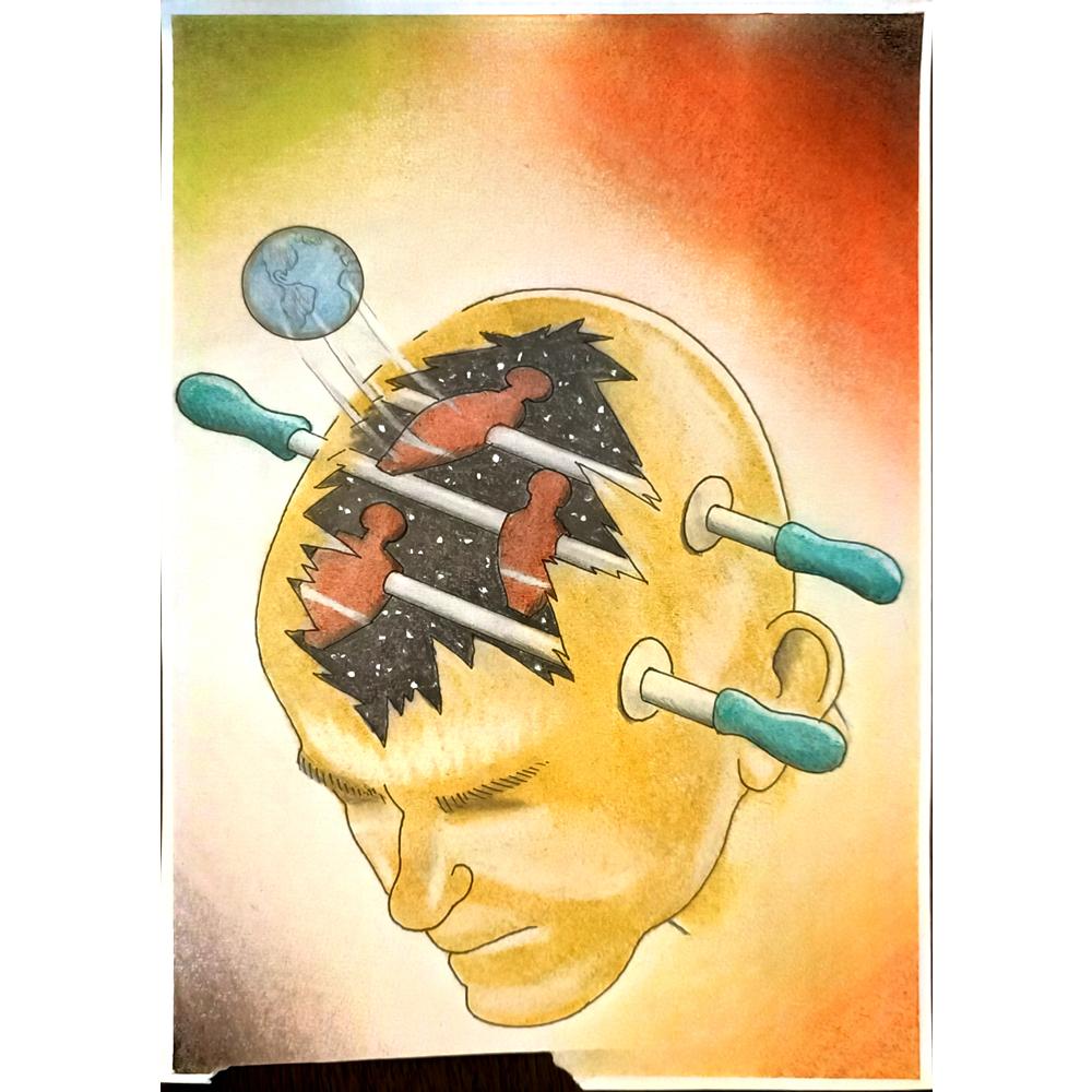 Ümit Müfit Dinçay 29x21cm Orijinal Karikatür BOD06742