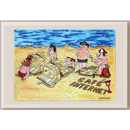 Marian Lupu 29x21cm Orijinal Karikatür BOD06748