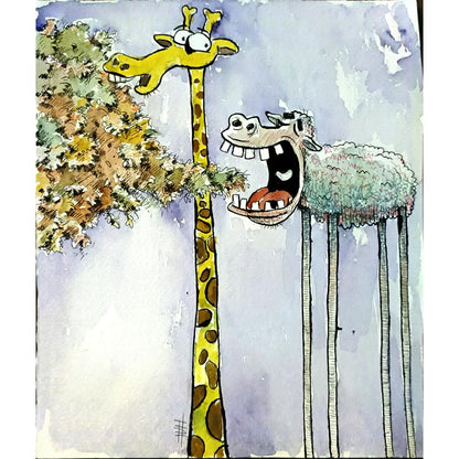 Mohsen Zarifian 25x21cm Orijinal Karikatür BOD06756
