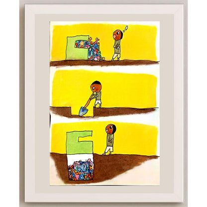 Wang Xiao Ran 29x21cm Orijinal Karikatür BOD06767