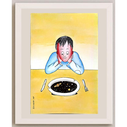 Hu Xuming 29x21cm Orijinal Karikatür BOD06768