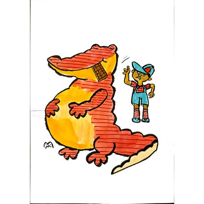 Mileta Miloradovic 29x21cm Orijinal Karikatür BOD06802