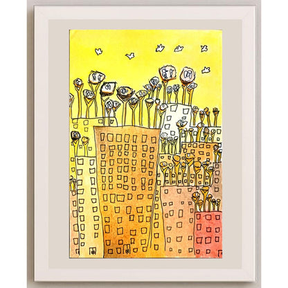 Wang Tiandan 29x21cm Orijinal Karikatür BOD06811