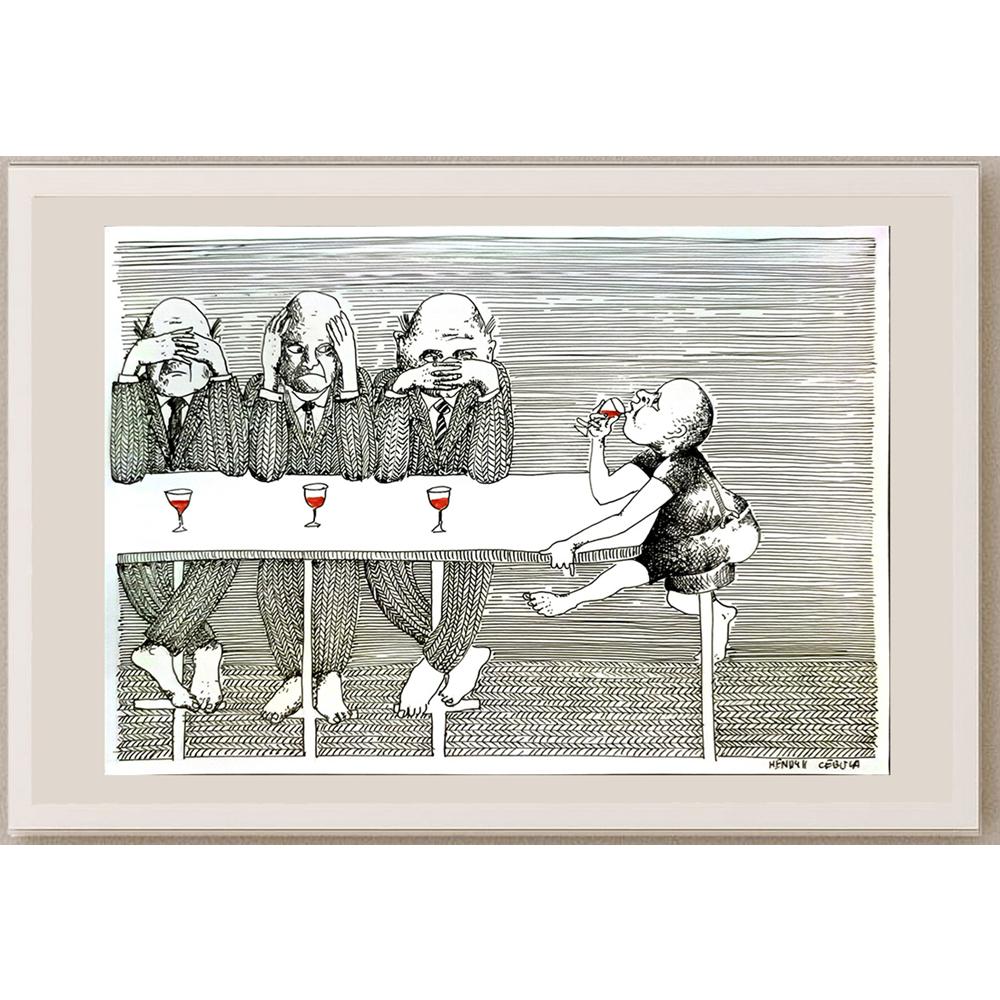 Henryk Cebula 29x21cm Orijinal Karikatür BOD06823