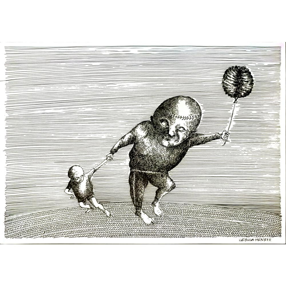 Henryk Cebula 29x21cm Orijinal Karikatür BOD06824