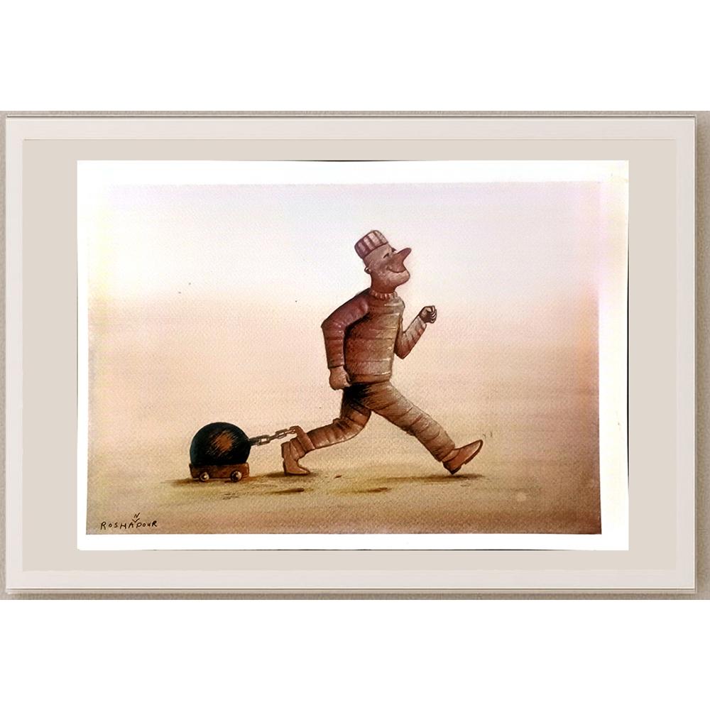 Amin Roshanpour 43x30cm Orijinal Karikatür BOD06831