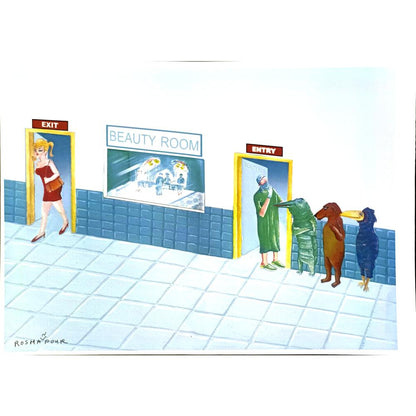 Amin Roshanpour 43x30cm Orijinal Karikatür BOD06837