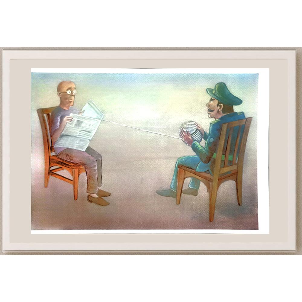 Amin Roshanpour 43x30cm Orijinal Karikatür BOD06839