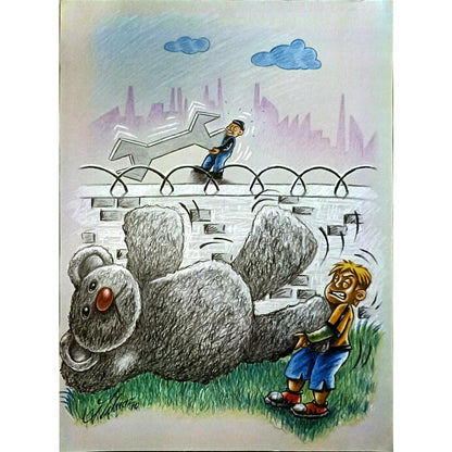 Azem Yılmaz 43x30cm Orijinal Karikatür BOD06840