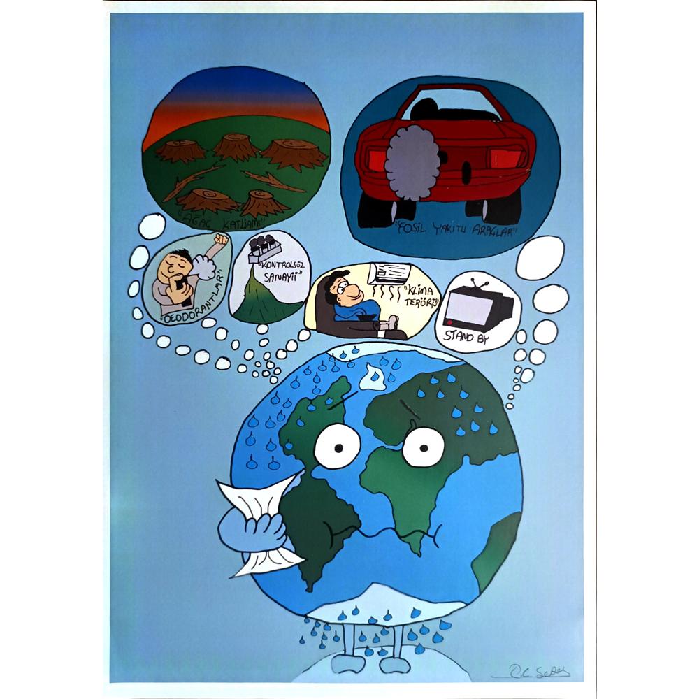 Taner Can Sertel 29x21cm Orijinal Karikatür BOD06857