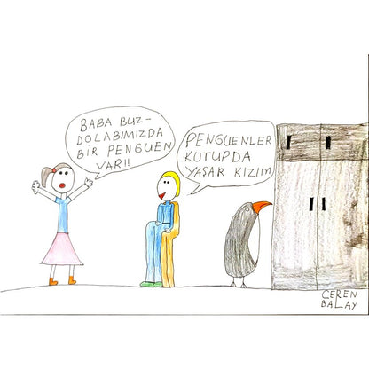 Ceren Balay 29x21cm Orijinal Karikatür BOD06893
