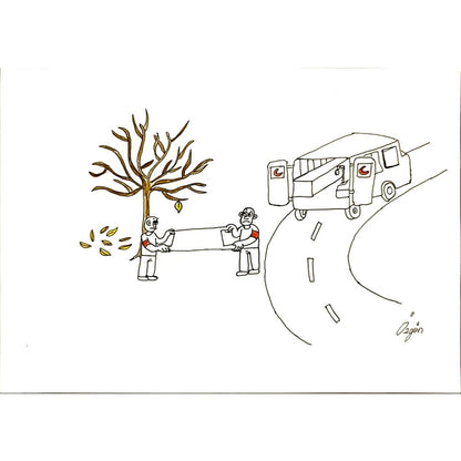 ÖzgünÖlmez 29x21cm Orijinal Karikatür BOD06916