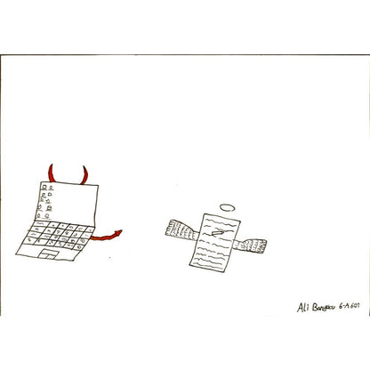 Ali Banyocu 29x21cm Orijinal Karikatür BOD06924