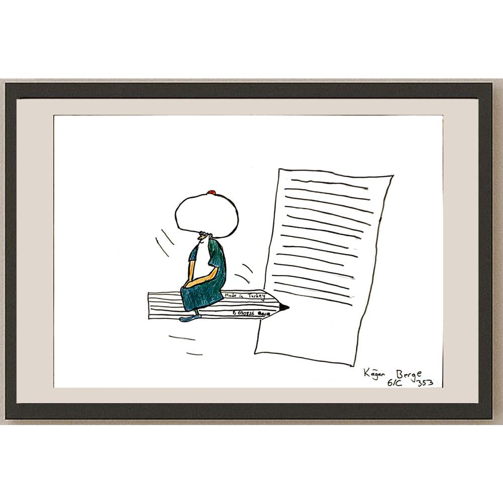 Kağan Berge 29x21cm Orijinal Karikatür BOD06925