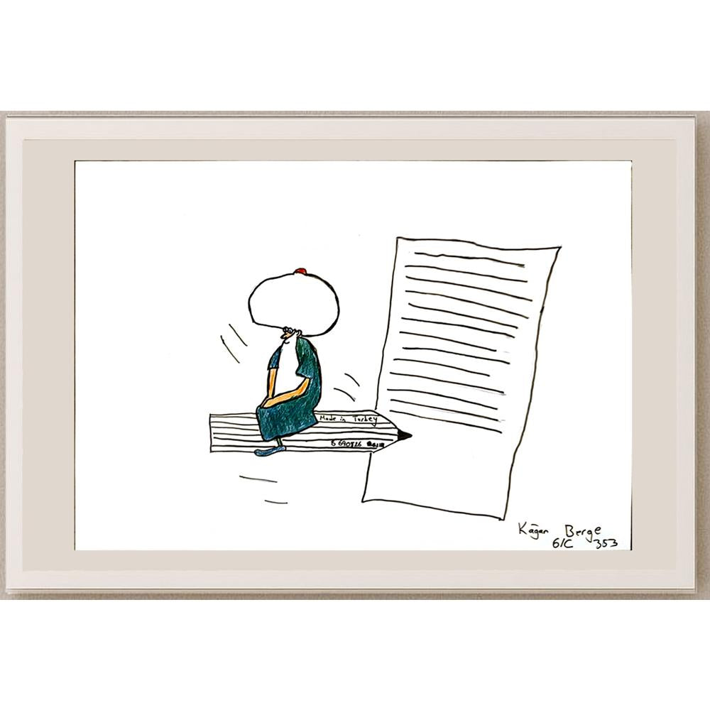 Kağan Berge 29x21cm Orijinal Karikatür BOD06925
