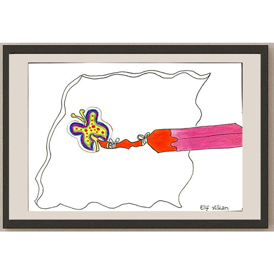 Elif Alkan 29x21cm Orijinal Karikatür BOD06928