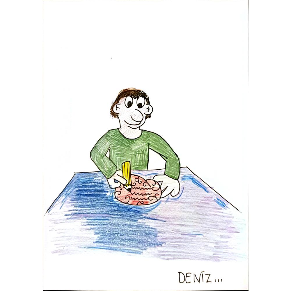Deniz Türkeş 29x21cm Orijinal Karikatür BOD06935