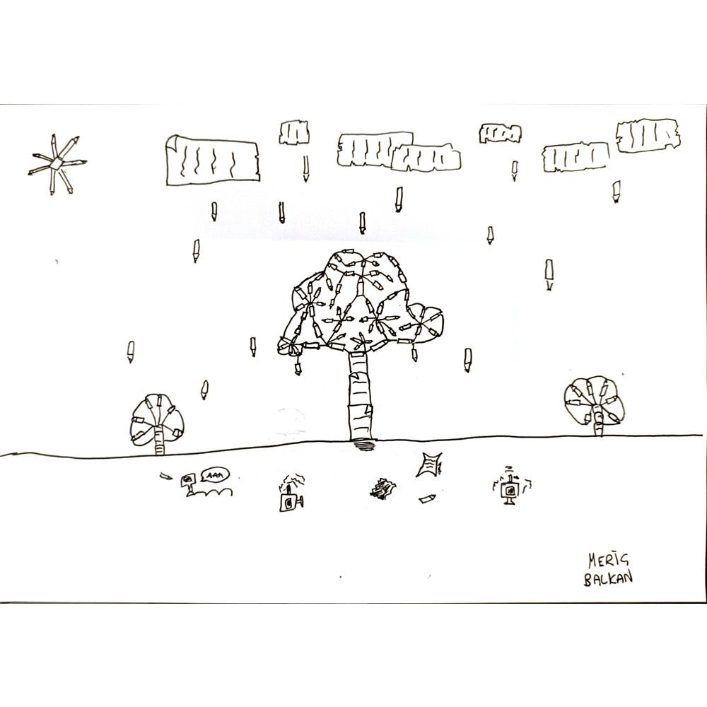 Meriç Balkan 29x21cm Orijinal Karikatür BOD06938