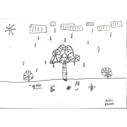Meriç Balkan 29x21cm Orijinal Karikatür BOD06938