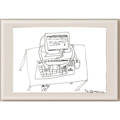 Ege Feyzioğlu 29x21cm Orijinal Karikatür BOD06939