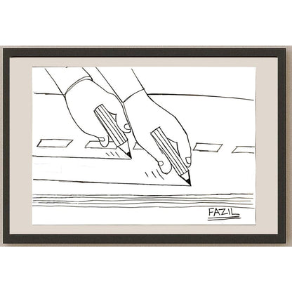 Fazıl Necioğlu 29x21cm Orijinal Karikatür BOD06940