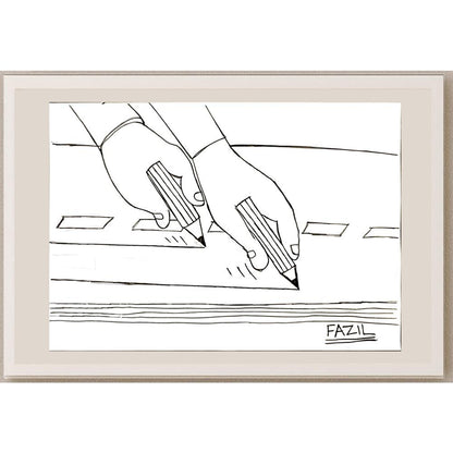 Fazıl Necioğlu 29x21cm Orijinal Karikatür BOD06940