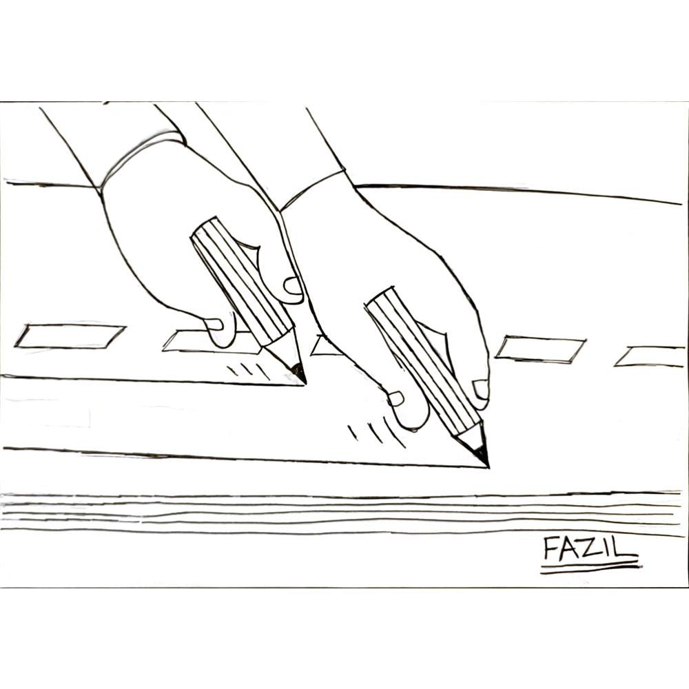 Fazıl Necioğlu 29x21cm Orijinal Karikatür BOD06940