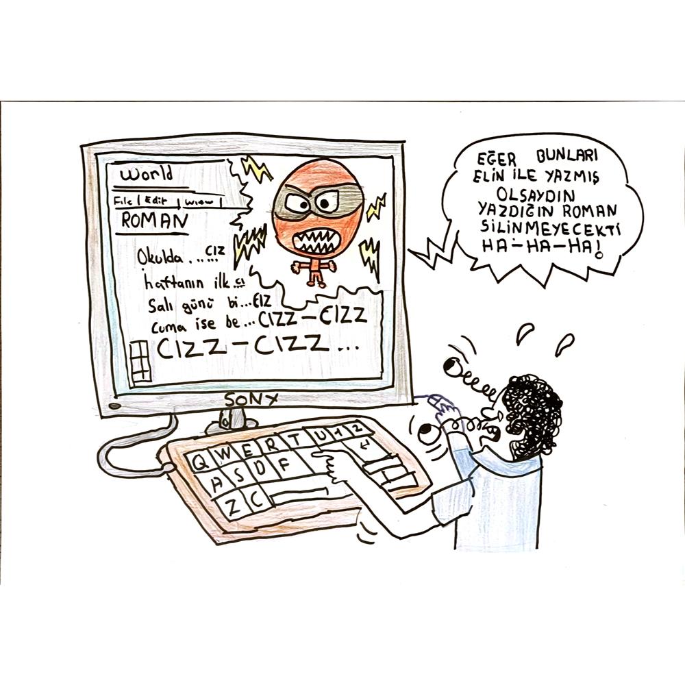 Metehan Kayan 29x21cm Orijinal Karikatür BOD06953