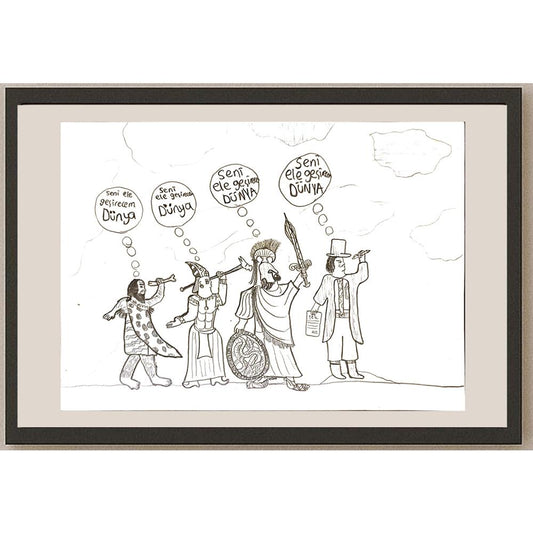 Veysel Erel 29x21cm Orijinal Karikatür BOD06954
