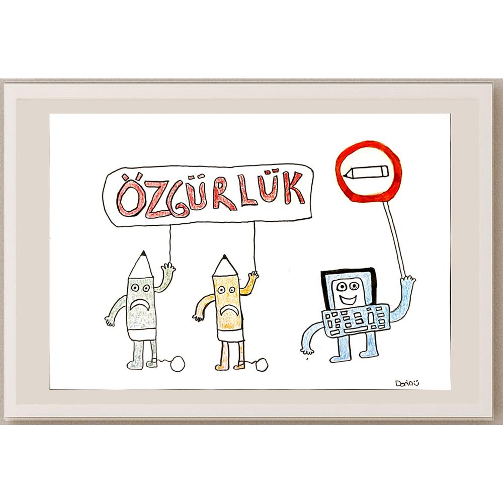 Derin LalÇevik 29x21cm Orijinal Karikatür BOD06958