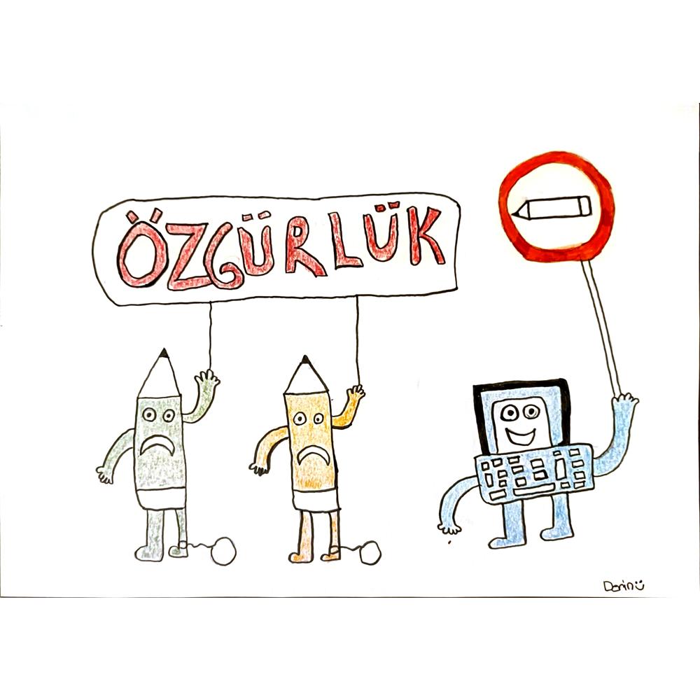 Derin LalÇevik 29x21cm Orijinal Karikatür BOD06958