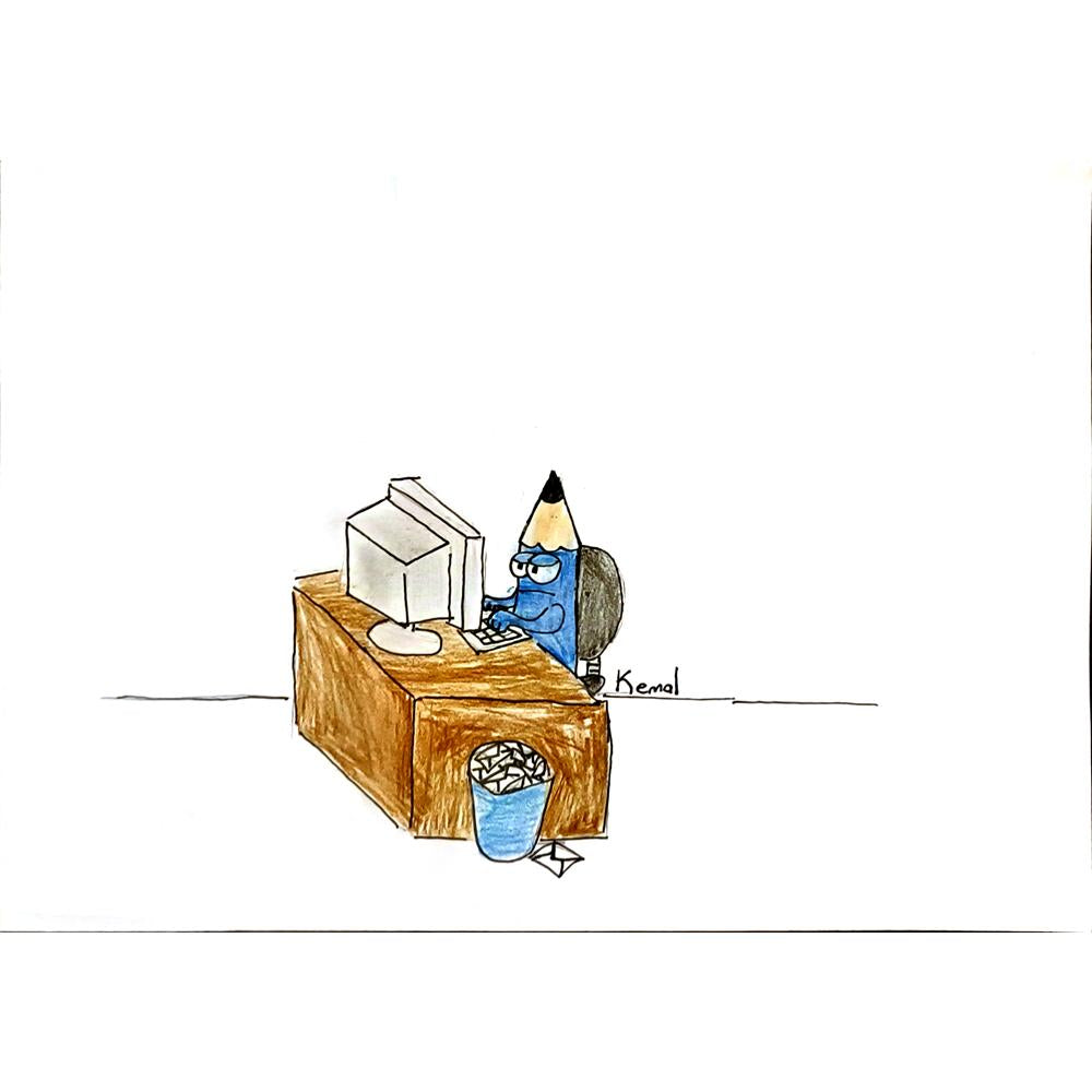 Mustafa KemalÜnal 29x21cm Orijinal Karikatür BOD06961