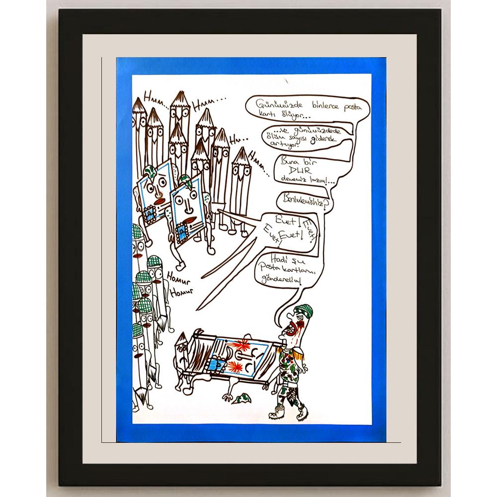İskender Yağız Bingöl 29x21cm Orijinal Karikatür BOD06966